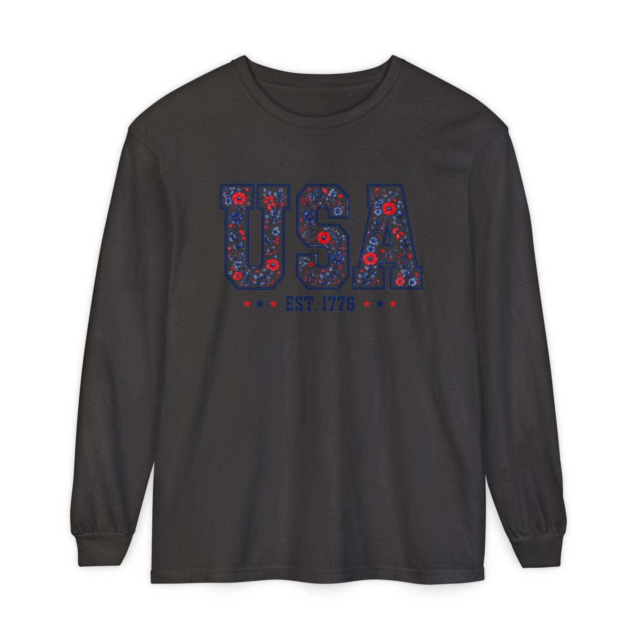 USA Floral Graphic Long Sleeve