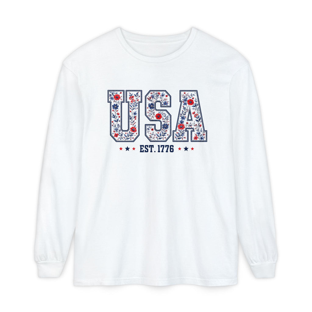 USA Floral Graphic Long Sleeve