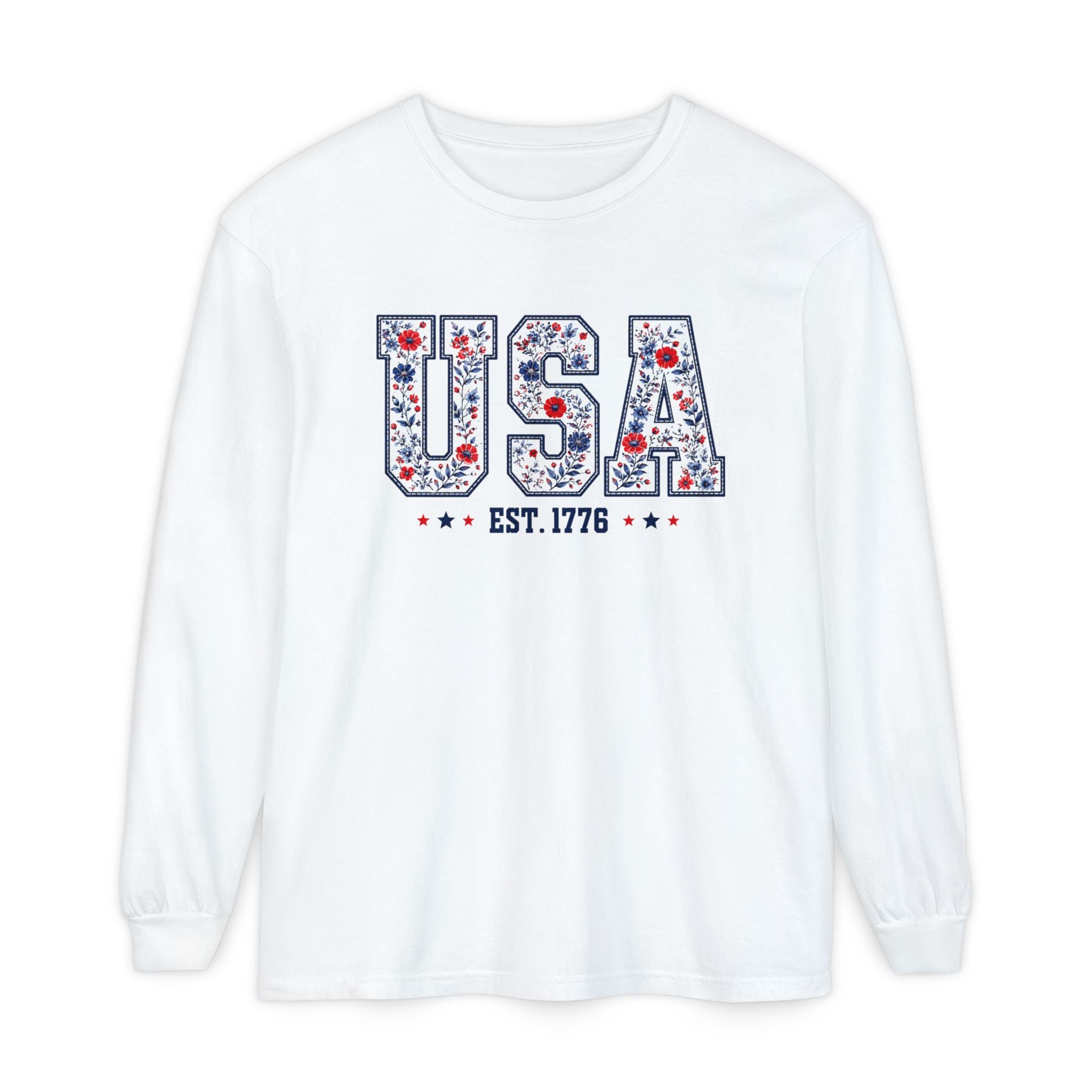 USA Floral Graphic Long Sleeve