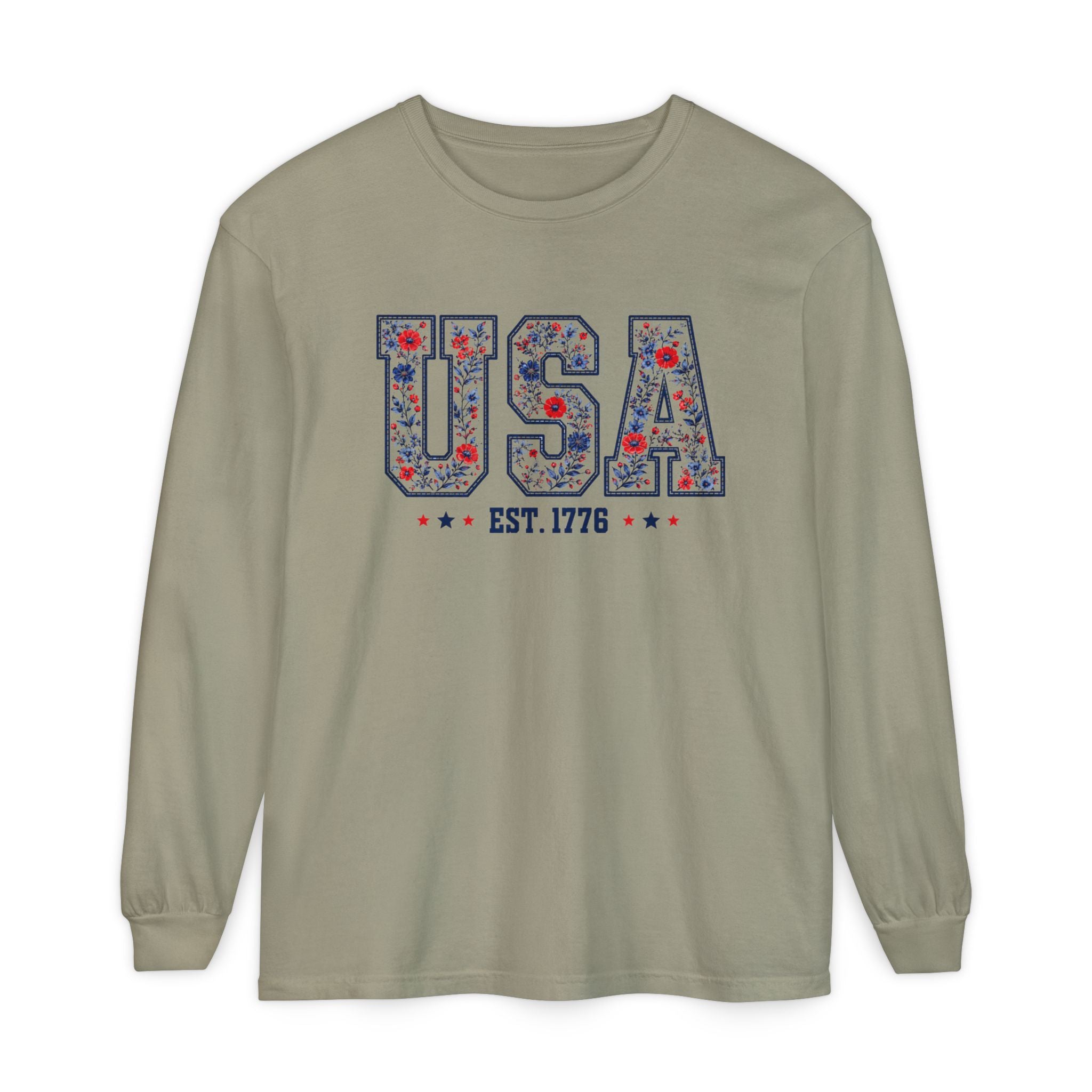 USA Floral Graphic Long Sleeve