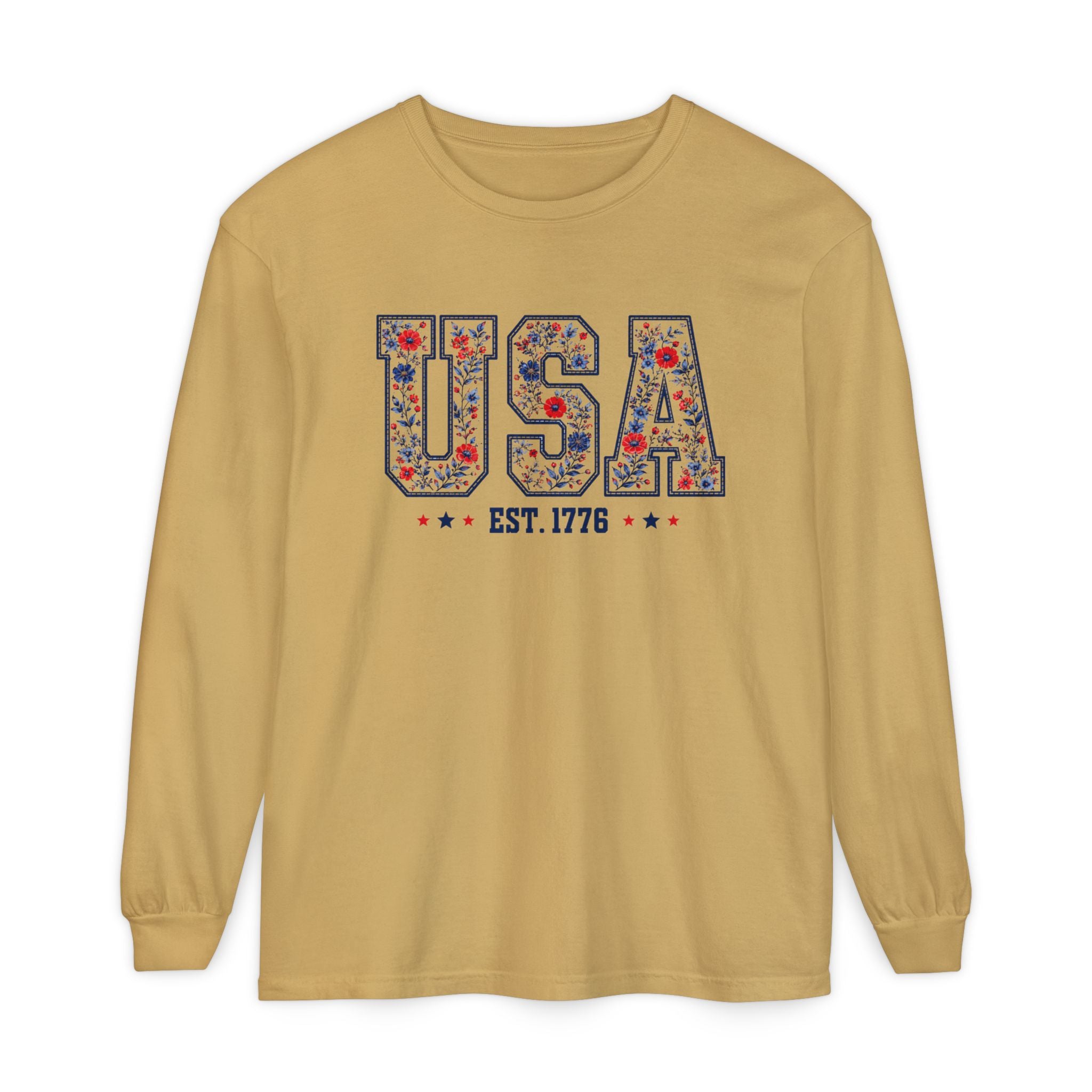 USA Floral Graphic Long Sleeve