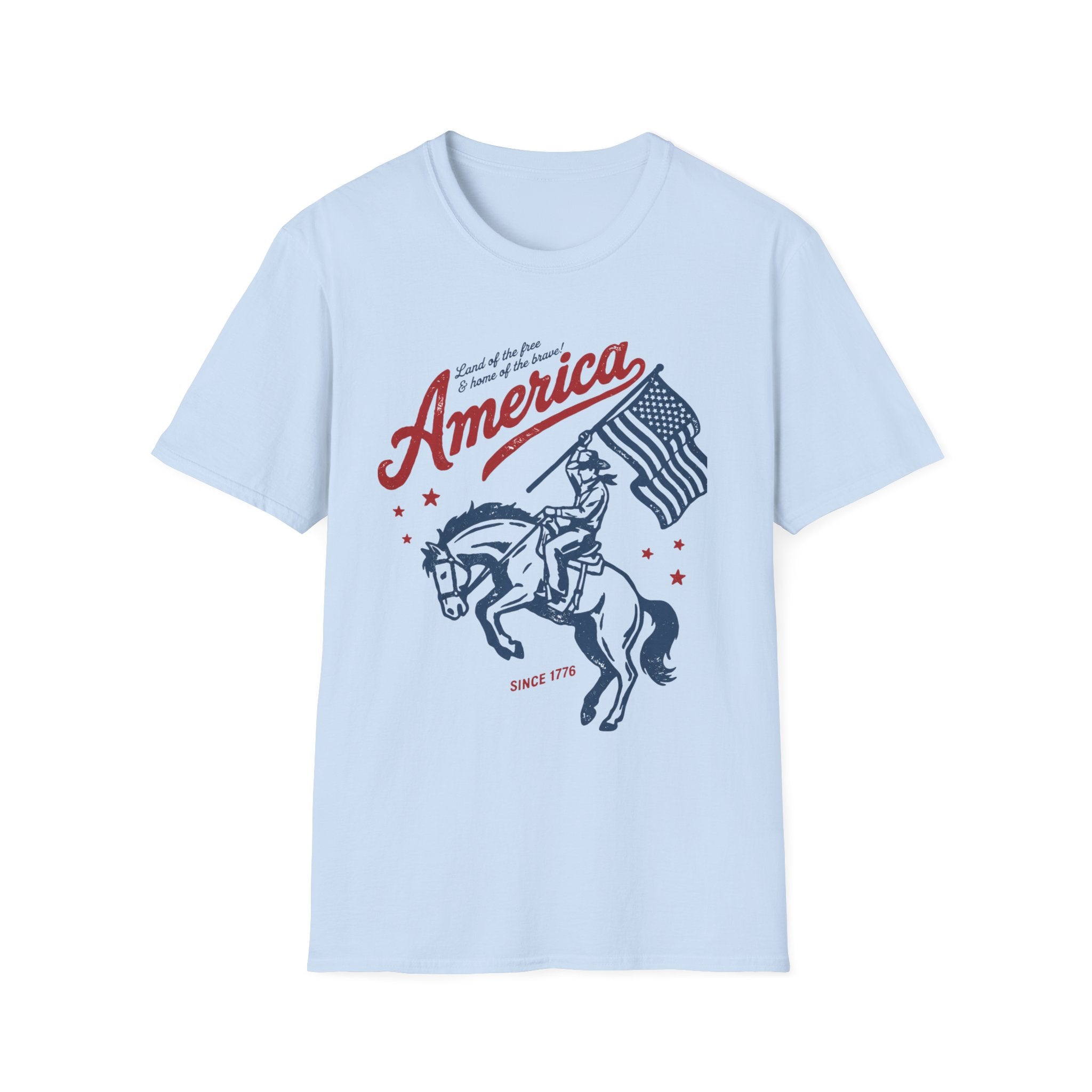 America Patriotic T-Shirt — Flag Rider Graphic Tee (Land of the Free)