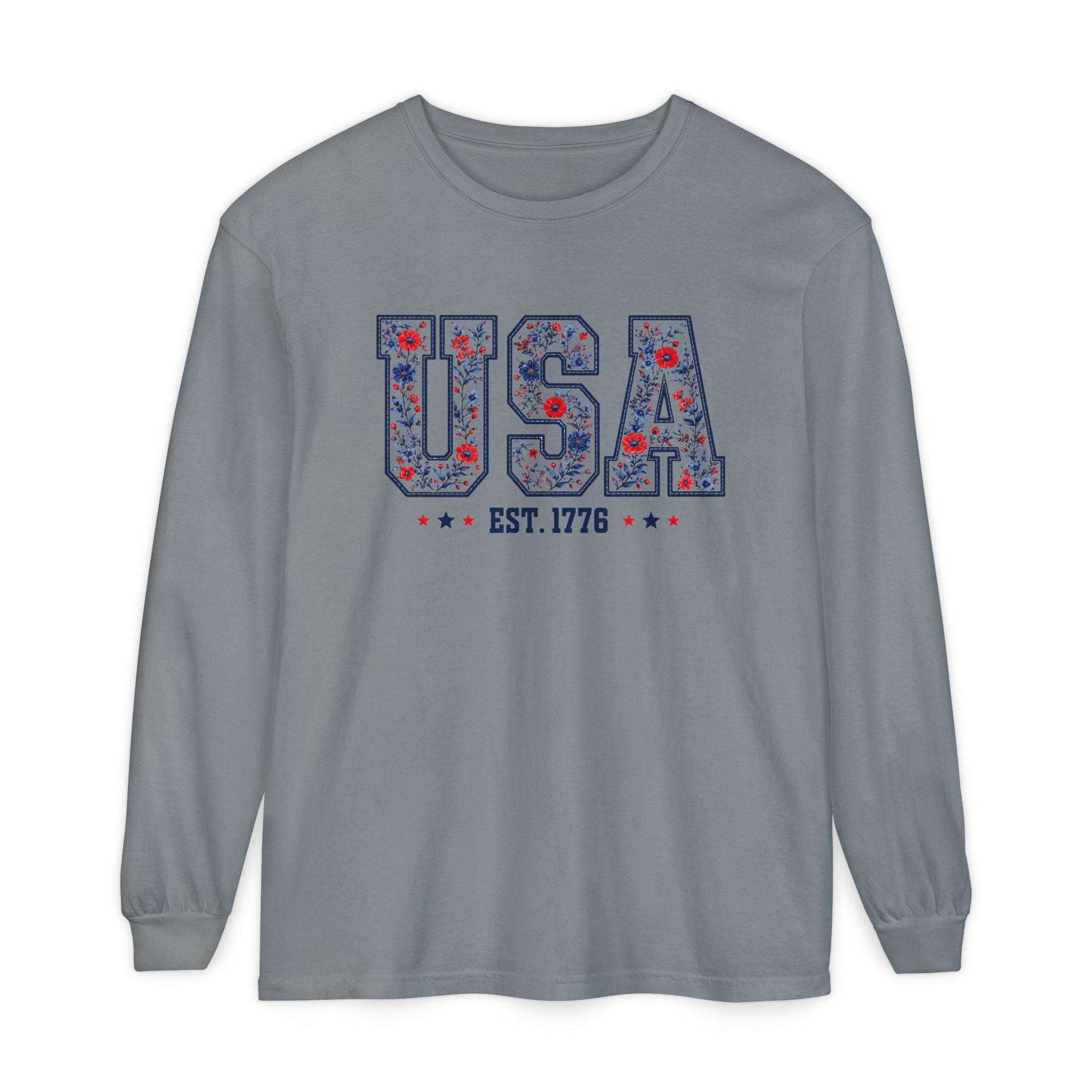 USA Floral Graphic Long Sleeve