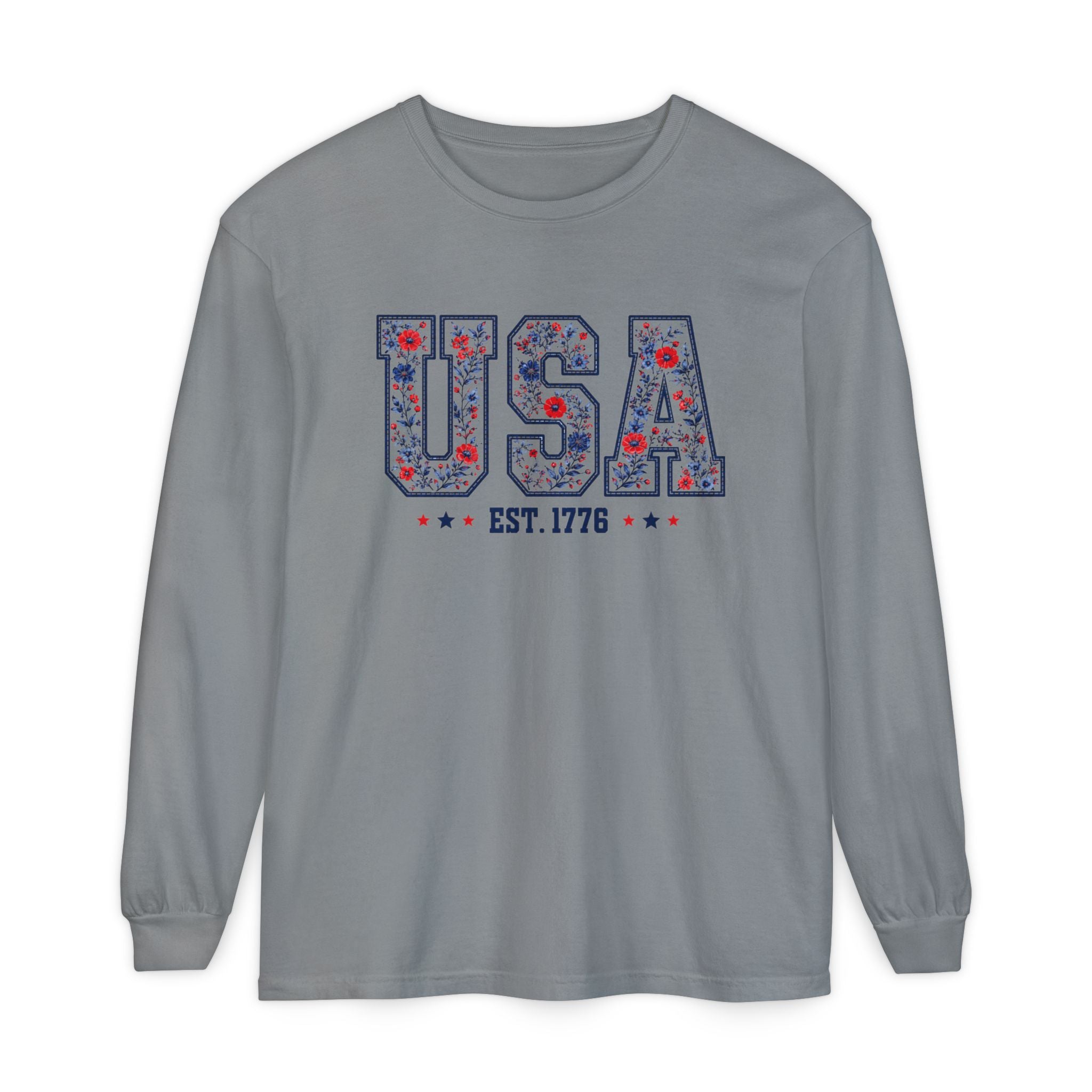 USA Floral Graphic Long Sleeve