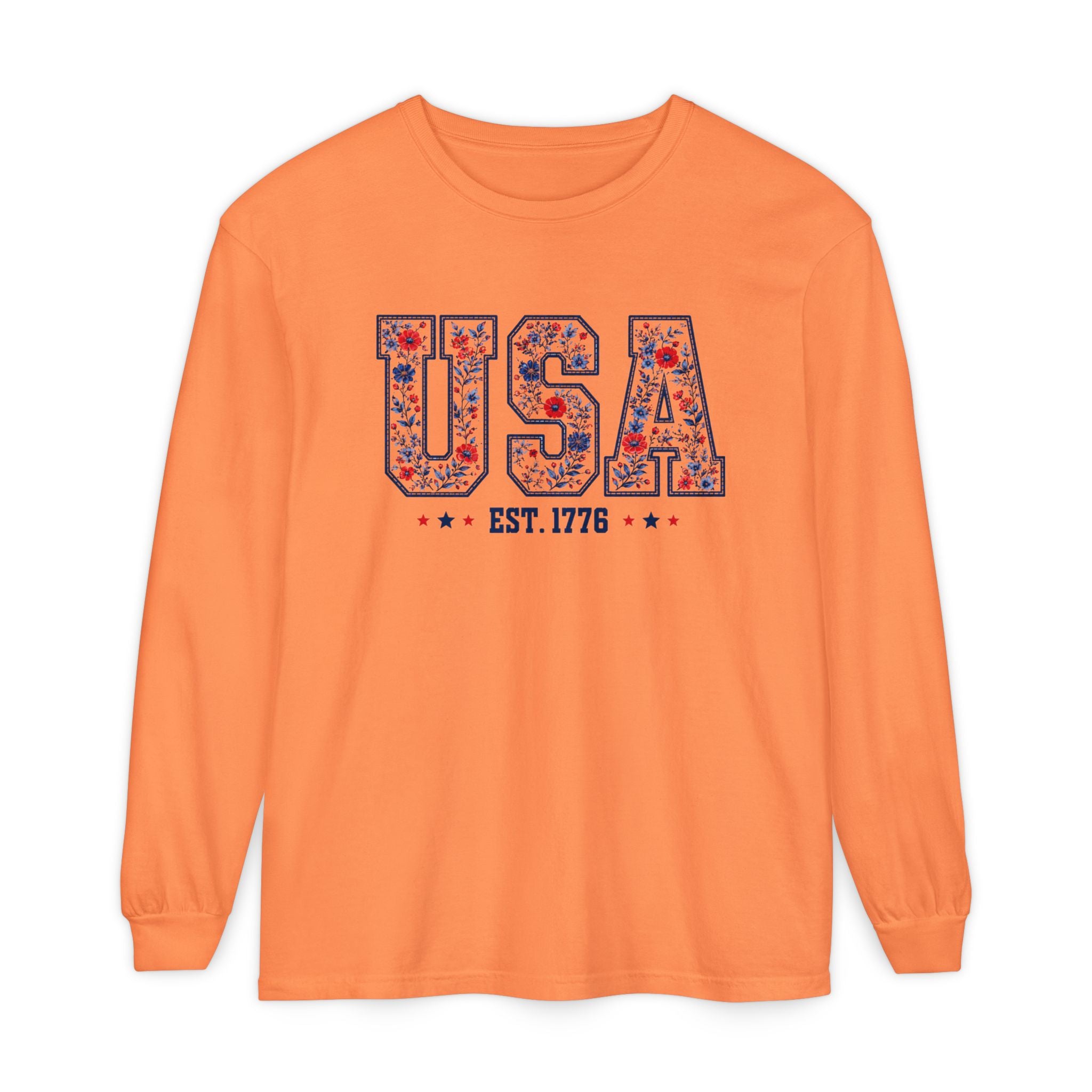 USA Floral Graphic Long Sleeve