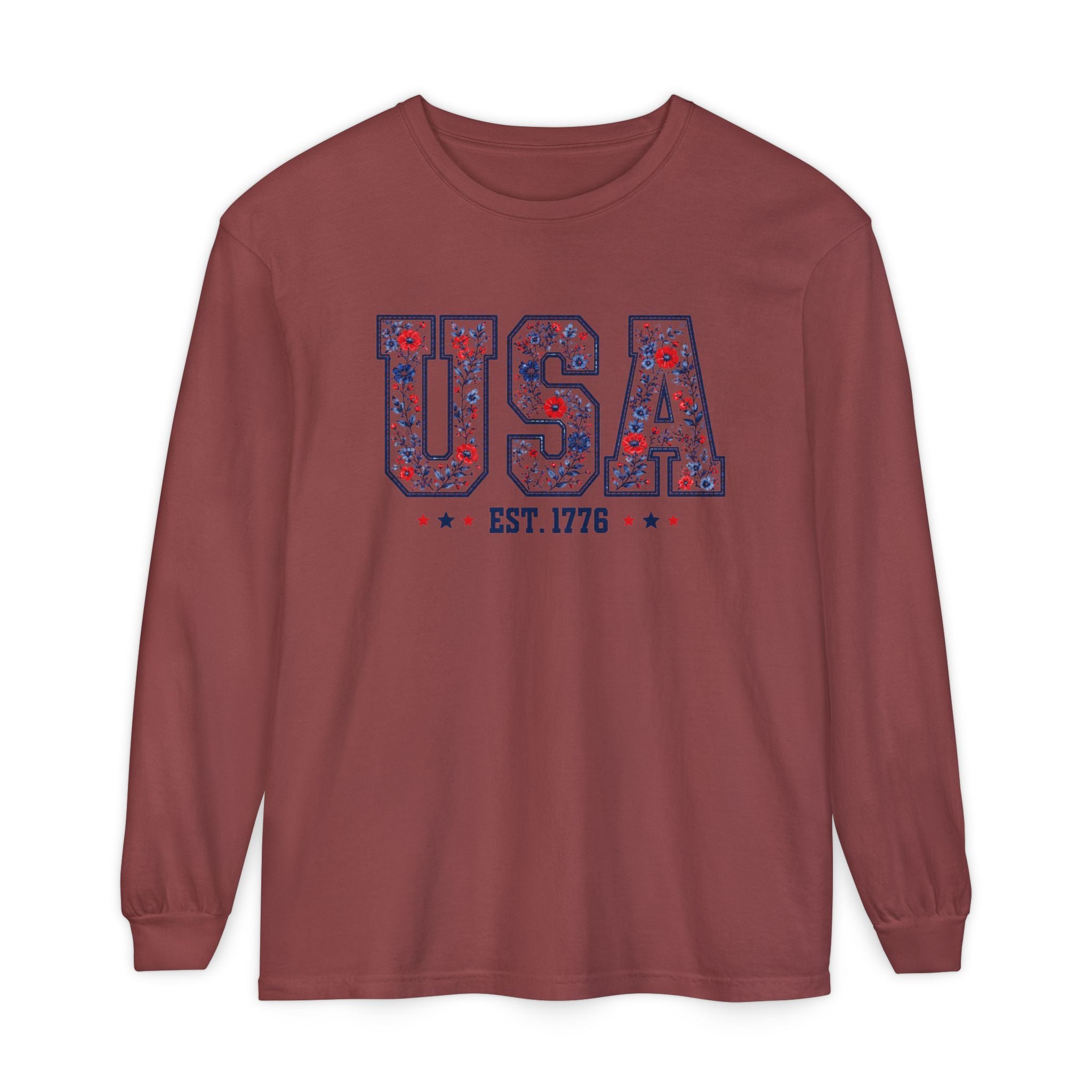 USA Floral Graphic Long Sleeve