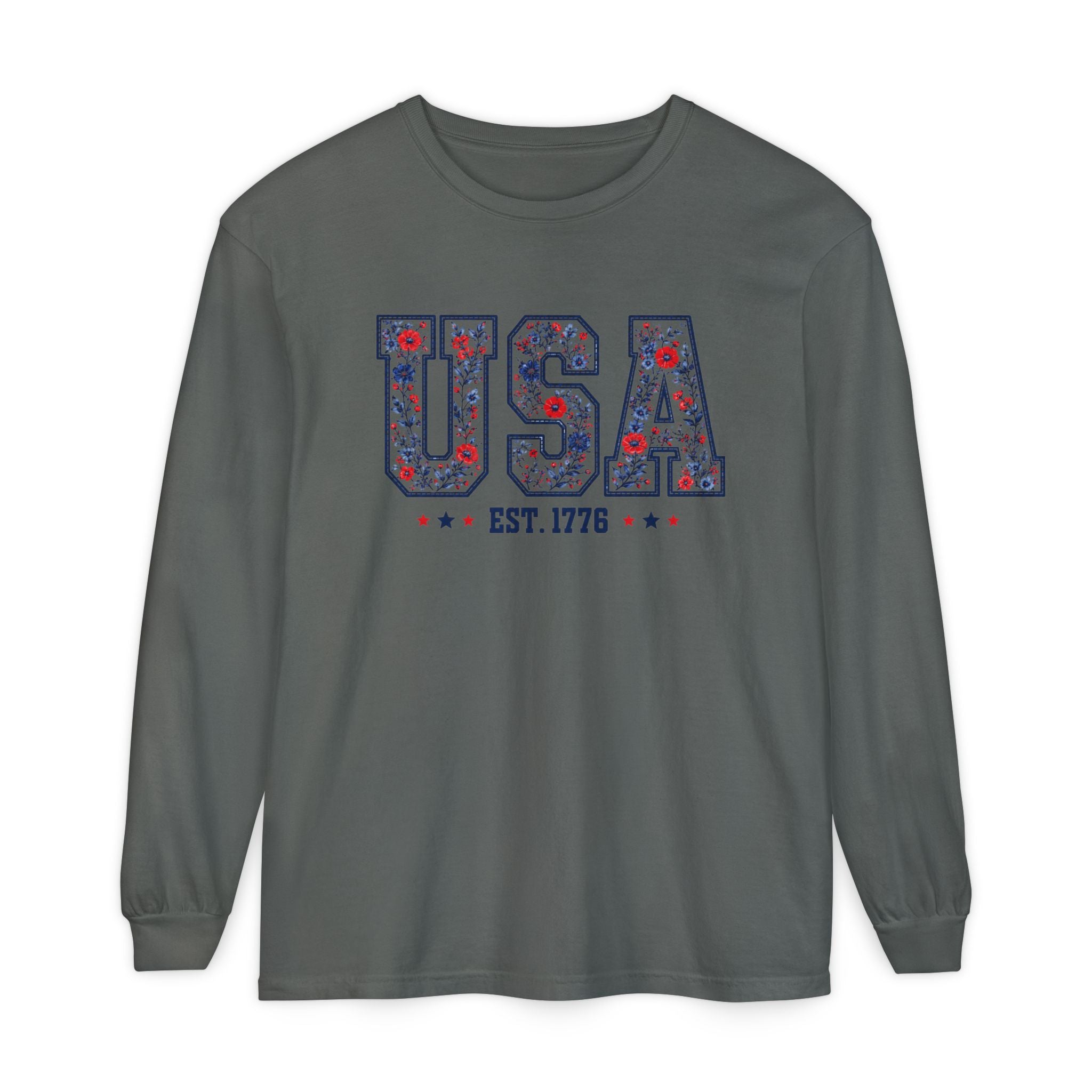 USA Floral Graphic Long Sleeve