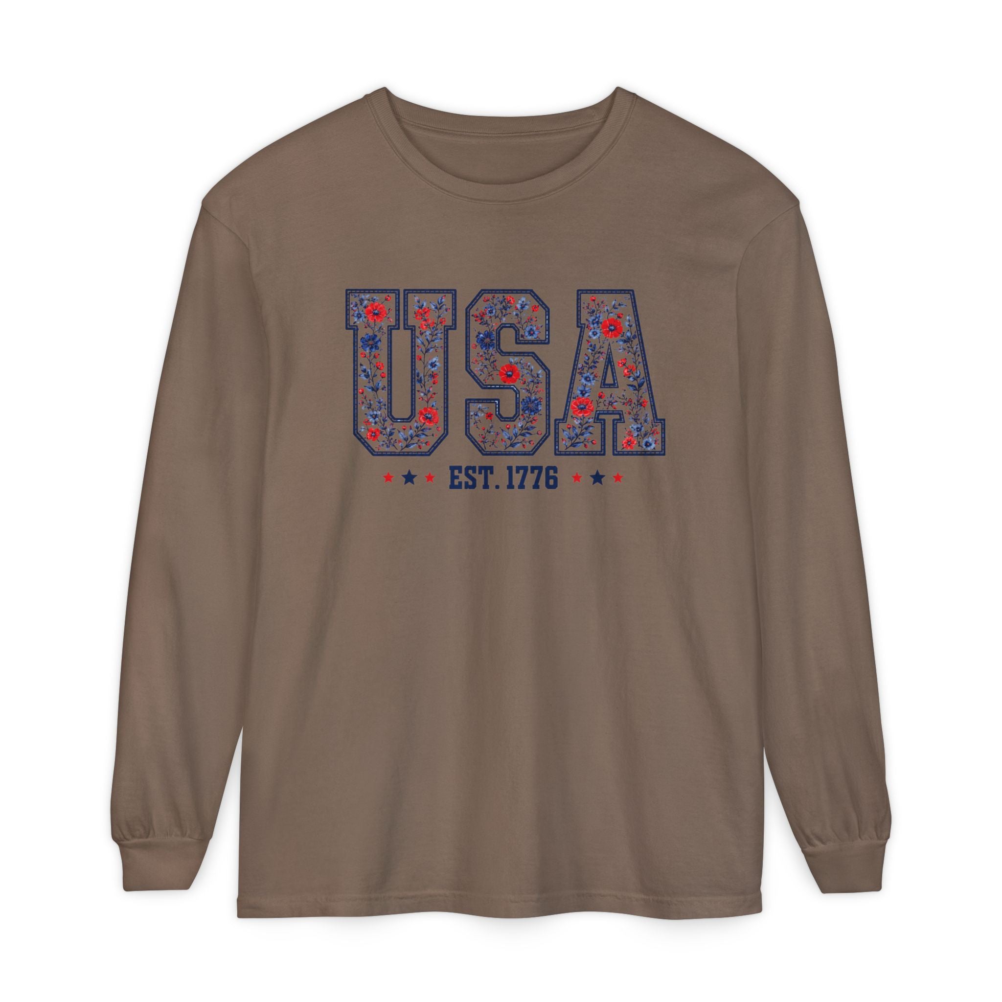 USA Floral Graphic Long Sleeve