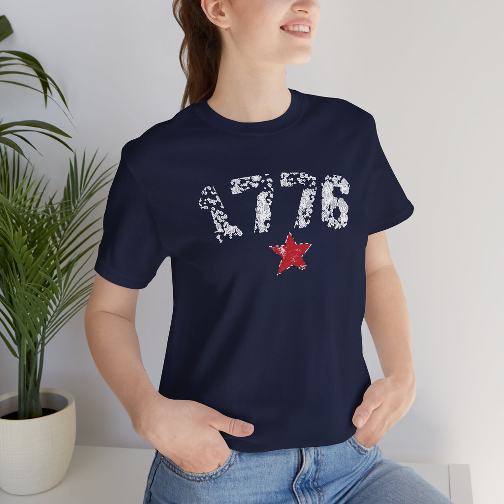 ( 4th of July! Series  ) 1776 Red Star USA Unisex Short Sleeve T-shirt