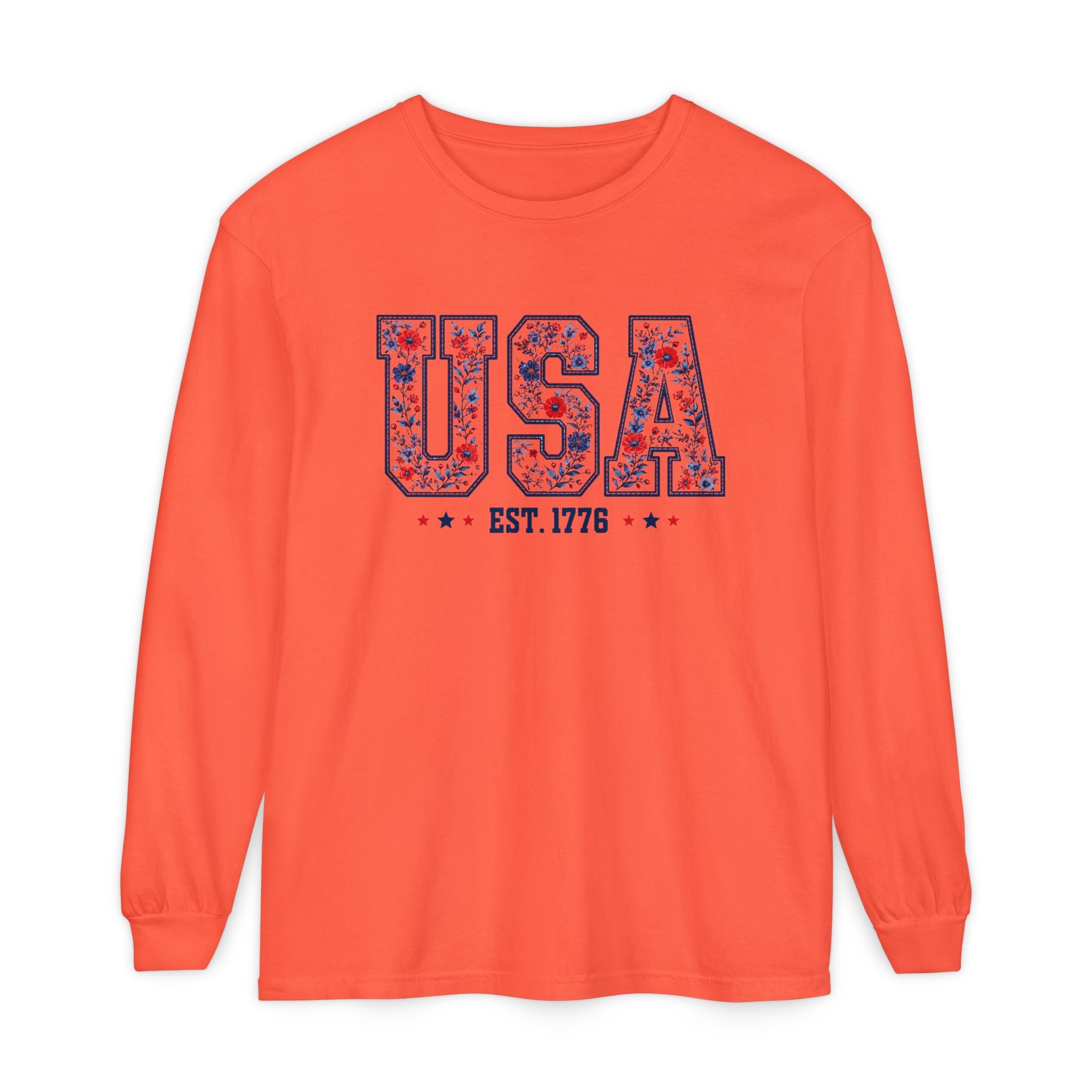 USA Floral Graphic Long Sleeve