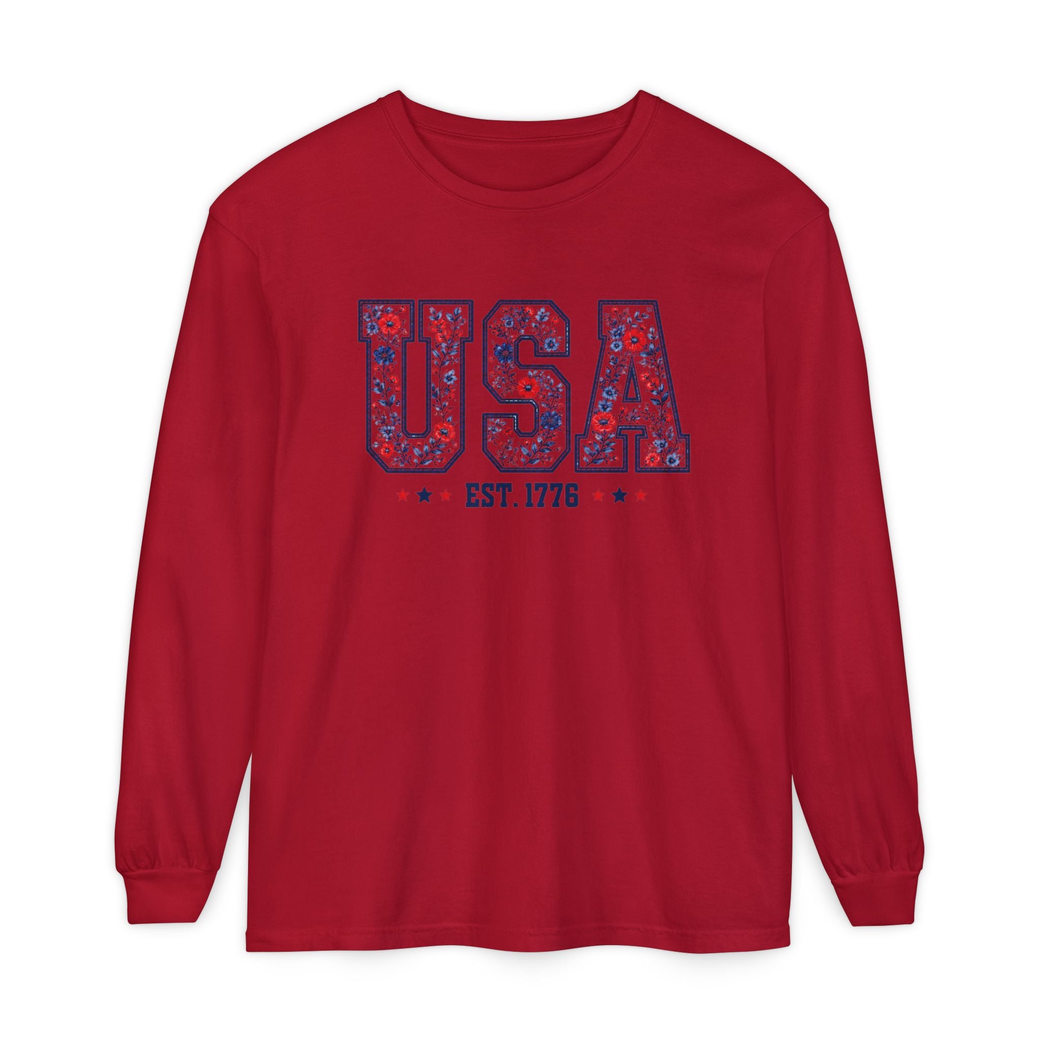 USA Floral Graphic Long Sleeve