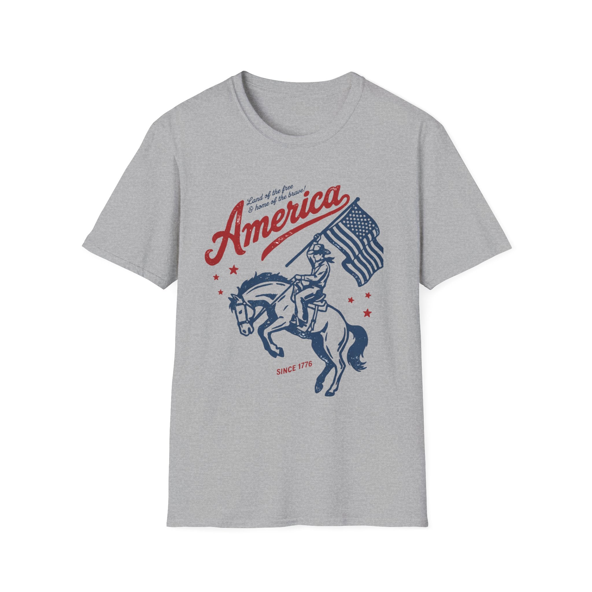America Patriotic T-Shirt — Flag Rider Graphic Tee (Land of the Free)